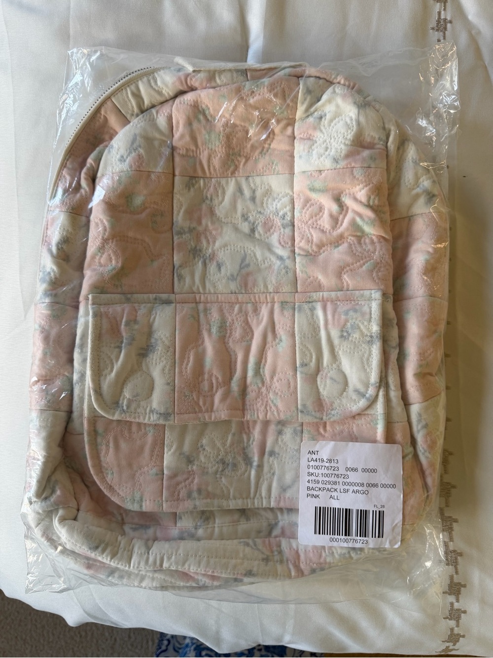 LoveShackFancy x Anthropologie Quilted Soft Pink Floral Backpack - Picture 4 of 10